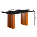 Ver imagem 4 de Mesa Sala Jantar Santiago 160x90 Cm com Tampo de Vidro Cinamomo/preto