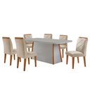 Ver imagem 2 de Mesa de Jantar Diane 180cm Tampo Mdf Vidro Canto Copo e 6 Cadeiras Melissa