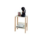 Ver imagem 3 de Mesa Auxiliar Escritório Linha Industrial 100% Mdf Cor:off White com Freijó