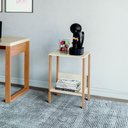 Ver imagem 1 de Mesa Auxiliar Escritório Linha Industrial 100% Mdf Cor:off White com Freijó