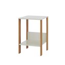 Ver imagem 2 de Mesa Auxiliar Escritório Linha Industrial 100% Mdf Cor:off White com Freijó