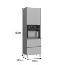 Ver imagem 2 de Paneleiro 3 Portas 1 Gaveta Nicho Forno 100% Mdf Lumina - Itatiaia Cinamomo-fendi