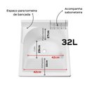 Ver imagem 6 de Tanque de Lavar Roupa 32l com Gabinete Branco 50x56x94cm Lavanderia Área de Serviço