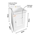 Ver imagem 3 de Tanque de Lavar Roupa 32l com Gabinete Branco 50x56x94cm Lavanderia Área de Serviço