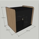 Ver imagem 4 de Mesa de Cabeceira Cama Pet Cães 45x55x60 Preto e Madeirado