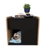 Mesa de Cabeceira Cama Pet Cães 45x55x60 Preto e Madeirado - 1