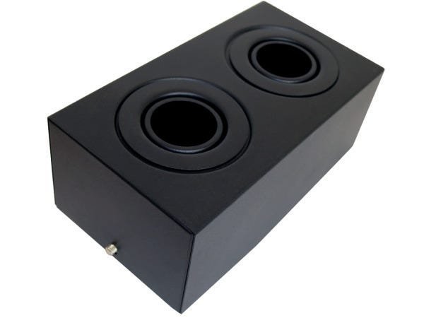 Spot Plafon Sobrepor Box Duplo Dicróica Preto 9.6W 3000K Quente Bivolt