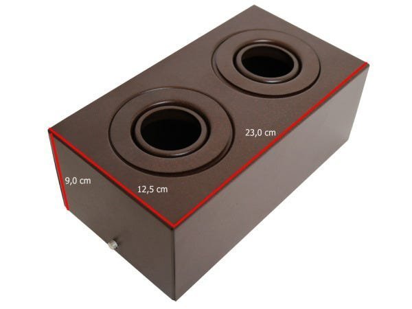 Spot Plafon Sobrepor Box Duplo Dicróica Marrom 9.6W 6000K Frio Bivolt - 2