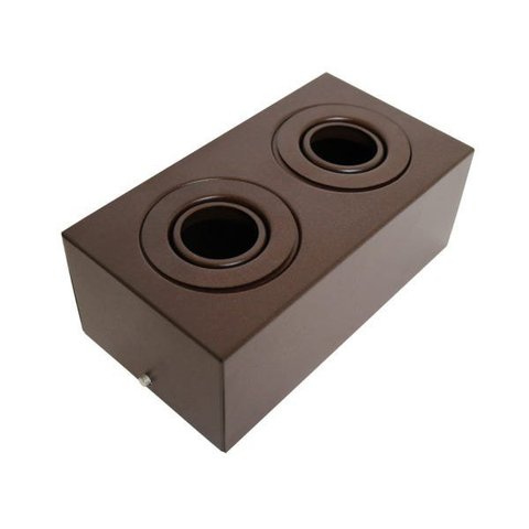 Spot Plafon Sobrepor Box Duplo Dicróica Marrom 9.6w 6000k Frio Bivolt