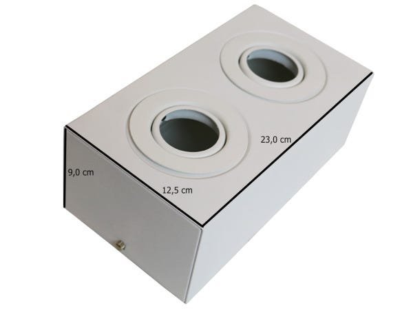 Spot Plafon Sobrepor Box Duplo Dicróica Branco 9.6W 6000K Frio Bivolt - 2