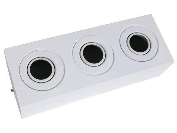 Spot Plafon Sobrepor Box Triplo Dicróica Branco 14.4W 6000K Frio Bivolt - 1