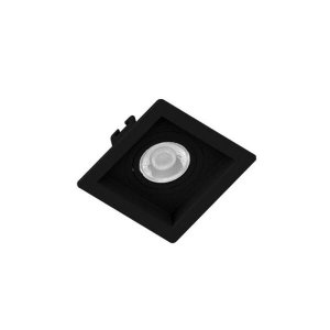 Embutido Mr16 Dicróica Preto Quadrado Recuado Bivolt