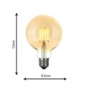 Ver imagem 1 de Lâmpada Vintage Retrô Filamento LED G95 6W Branco Quente Bivolt
