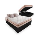 Ver imagem 1 de Cama Box Baú King Tecido Sintético Preto com Colchão Pillow Angel - Bello Box - Molas Ensacadas