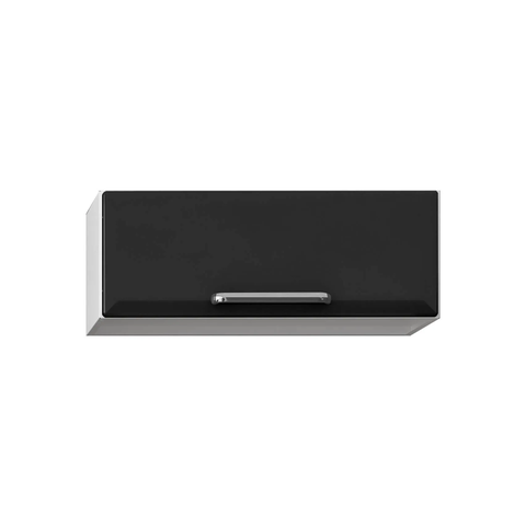 Armário Aéreo de Cozinha Preto 80cm 1 Porta Horizontal Luce