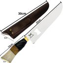 Ver imagem 2 de Faca Artesanal 10' Churrasco Abridor Garrafas Cabo Misto Inox 420c Madeira Osso Resina