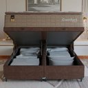 Ver imagem 6 de Cama Box Baú Queen + Colchão Comfort Class Pillow Top Bege/suede Marrom