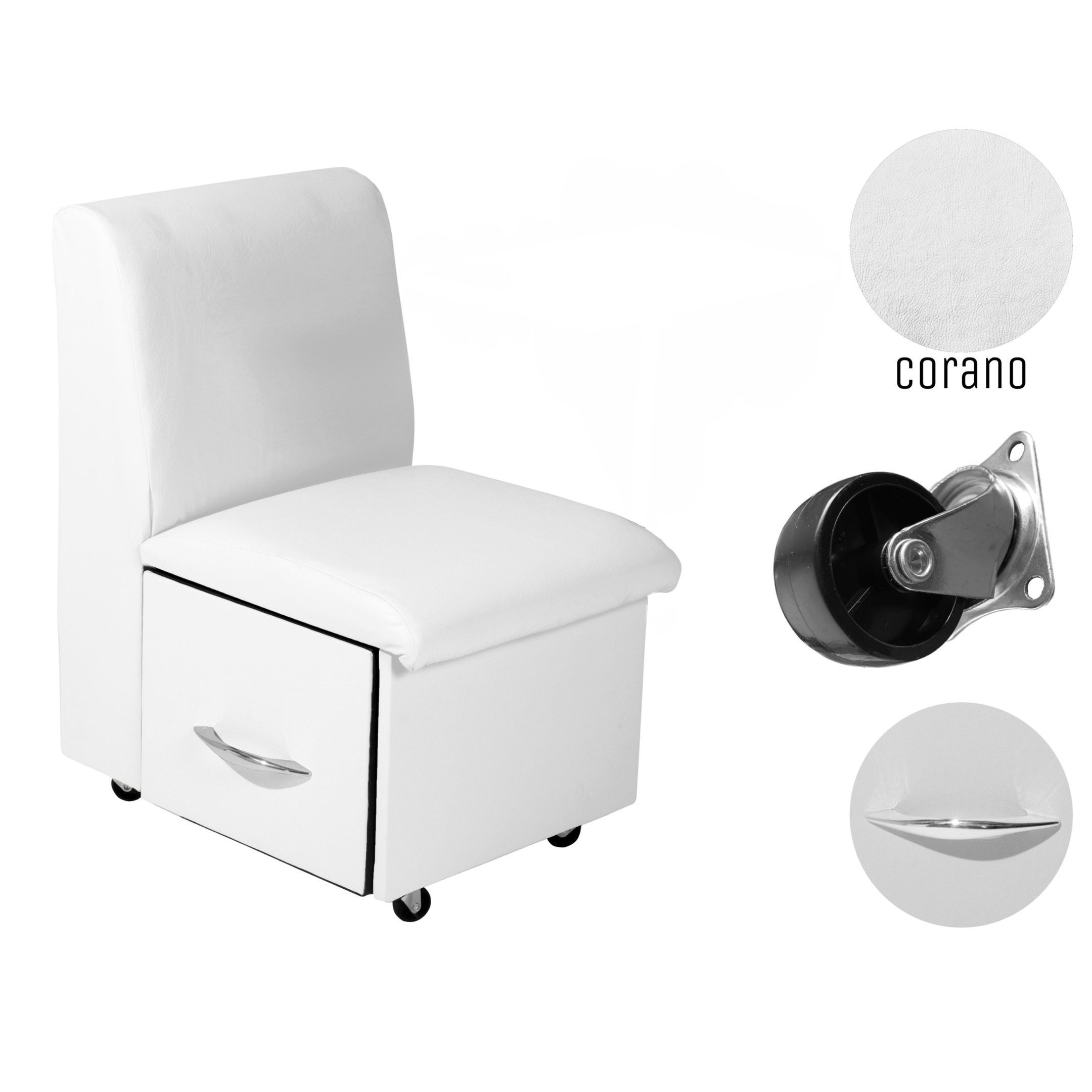 Cadeira Manicure Cirandinha Branca Sem Apoio Braços Mãos Corano - 3