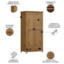 Ver imagem 3 de Guarda Roupa Solteiro 91cm 2 Portas 1 Gaveta Lázio Freijó F07 - Mpozenato