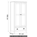 Ver imagem 4 de Guarda Roupa Solteiro 91cm 2 Portas 1 Gaveta Lázio Freijó F07 - Mpozenato