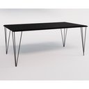 Ver imagem 3 de Conjunto de Mesa Eames Clips de Ferro Preto Tampo Preto 135x75 6 Cadeiras Ferro Preta Assento Branco