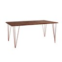 Ver imagem 3 de Conjunto de Mesa Eames Clips de Ferro Cobre Tampo Amêndoa 135x75 6 Cadeiras Cobre Assento Preto