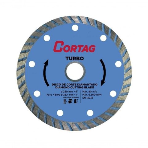 Disco de Corte Diamantado Turbo 230mm - Cortag