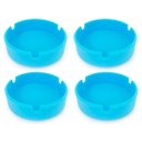 Ver imagem 1 de Kit 4 Cinzeiro de Silicone Redondo Resistente Lavável Não Queima e Não Quebra Cor:azul