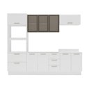 Ver imagem 2 de Cozinha Completa Amara 10 Portas 4 Gavetas com Vidro 40250784 Branco - Politorno