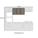 Ver imagem 4 de Cozinha Completa Amara 10 Portas 4 Gavetas com Vidro 40250784 Branco - Politorno