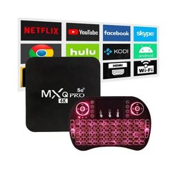 Android 10.1 TV Box Mxq Pro 4K 5G - 4Gb/64Gb + Mini Teclado Bluetooth - 1