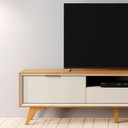 Ver imagem 2 de Rack 3 Gavetas Moderno 2,20m - Viena-naturale/off White - Mavau Móveis