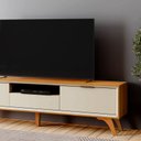 Ver imagem 3 de Rack 3 Gavetas Moderno 2,20m - Viena-naturale/off White - Mavau Móveis