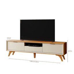 Rack 3 Gavetas Moderno 2,20m - Viena-naturale/off White - Mavau Móveis - 5