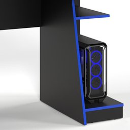 Mesa para Computador Gamer Star Preto/Azul - PR Móveis - 4