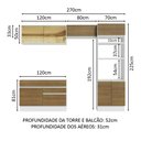 Ver imagem 4 de Armário de Cozinha Completa 270cm Branco/Rustic Glamy Madesa 12