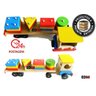 Brinquedo Educativo Caminhão Didático Peças De Encaixe Em Madeira - 1