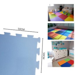 TATAME EVA 1,50X1 MT ESP 10MM AZUL - 6 PLACAS 50X50 CM - 2