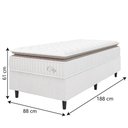 Ver imagem 3 de Cama Box Colchão Solteiro Molas Ensacadas City Pillow Top 88x188x61cm Linho Branco / Bege Hellen