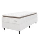 Ver imagem 2 de Cama Box Colchão Solteiro Molas Ensacadas City Pillow Top 88x188x61cm Linho Branco / Bege Hellen