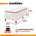Ver imagem 3 de Cama Box Colchão Solteiro Molas Ensacadas City Pillow Top 88x188x61cm Branco / Bege Hellen