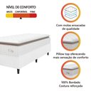 Ver imagem 5 de Cama Box Colchão Solteiro Molas Ensacadas City Pillow Top 88x188x61cm Linho Branco / Bege Hellen