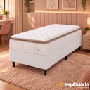 Ver imagem 2 de Cama Box Colchão Solteiro Molas Ensacadas City Pillow Top 88x188x61cm Branco / Bege Hellen