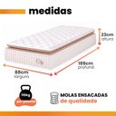 Ver imagem 4 de Cama Box Colchão Solteiro Molas Ensacadas City Pillow Top 88x188x61cm Branco / Bege Hellen