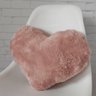 Almofada de Coração Pelúcia Pelo Curto Rose Para Decoração - 2