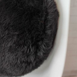 Almofada de Coração Pelúcia Pelo Curto Preto Para Decoração - 3