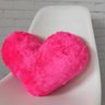 Almofada de Coração Pelúcia Pelo Curto Pink Para Decoração - 2