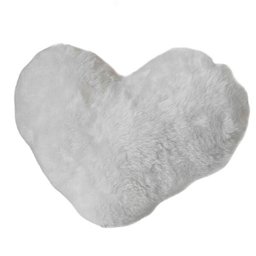 Almofada de Coração Pelúcia Pelo Curto Branco Para Decoração - 4