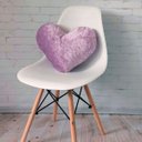 Ver imagem 1 de Almofada de Coração Pelúcia Pelo Curto Lilás Para Decoração