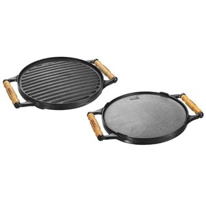 Chapa Dupla Face Alça de Madeira 30 Cm